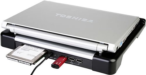 Laptop Cooler with USB hub and HDD slot