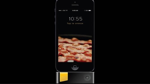 iPhone with Bacon Alarm